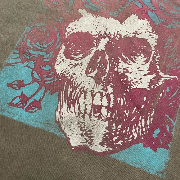 🐢 '24 Grateful Dead Band Retro Look Bertha Large Face Green/Grey Text Lucky Tee - Picture 6 of 11